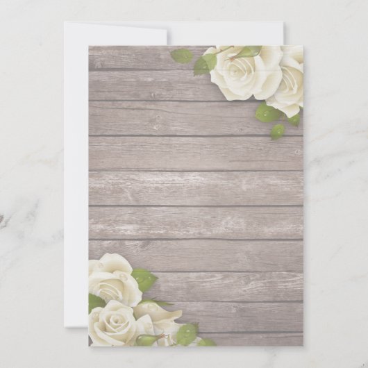 Save The Date Bois Rustique Floral Lumières À Chaîne Enregistrer (Dos)