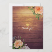 Save The Date Bois Rustique Floral Lumières À Chaîne Enregistrer (Dos)