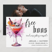 Save The Date Boisson drôle gratuite Photo d'amis d'Halloween Ma (Devant / Derrière)