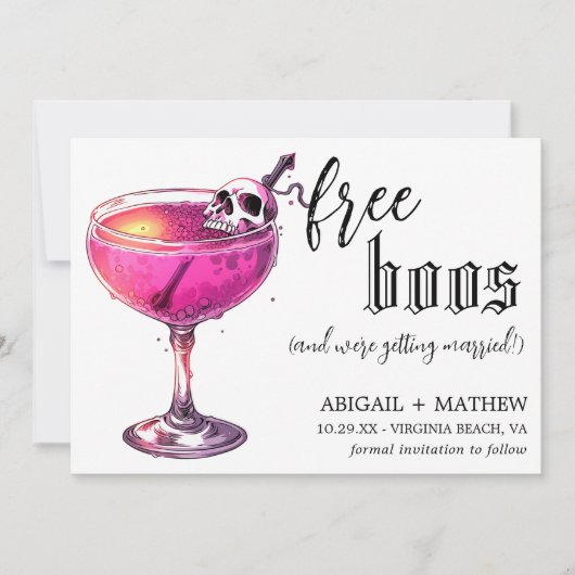 Save The Date Boisson drôle Photo de fantômes gratuits Mariage d (Devant)