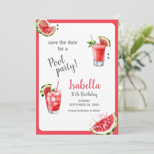 Save The Date Boissons de la Piscine de pastèque (Debout devant)