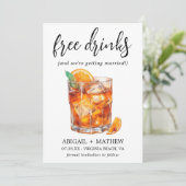 Save The Date Boissons drôles au whisky orange Photo mariage Coc (Debout devant)