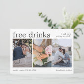 Save The Date Boissons Gratuites 3 Photo Mariage Réserver la Dat (Debout devant)