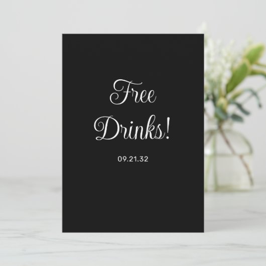 Save The Date Boissons gratuites amusantesScript Mariage noir (Debout devant)