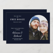 Save The Date Boissons Gratuites Drôle Mariage Photo Enregistrer (Devant / Derrière)