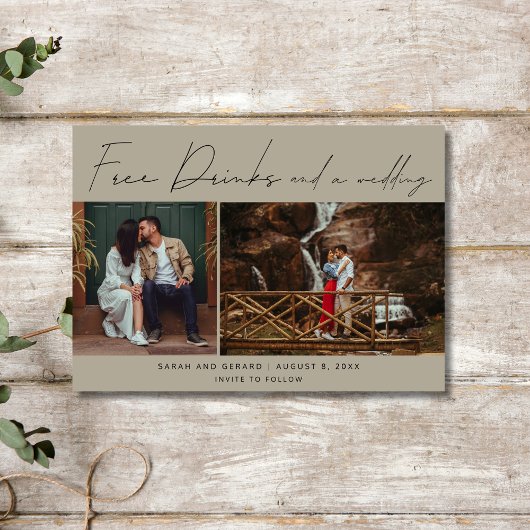 Save The Date Boissons gratuites et photo d'un Mariage Enregistr