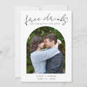 Save The Date Boissons gratuites Mariage photo unique (Devant)