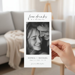Save The Date Boissons Gratuites Moderne Romantique Photo Mariag