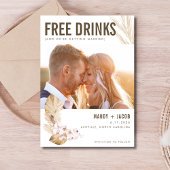Save The Date Boissons gratuites Photo Boho Wedding Enregistrer 