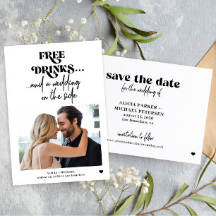Save The Date Boissons gratuites photo mariage
