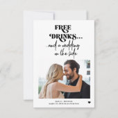 Save The Date Boissons gratuites photo mariage (Devant)