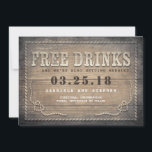 Save The Date Boissons gratuites | Rustic Wood Funny Enregistrer<br><div class="desc">Rustique et drôle non photo enregistrer la carte de date ' Free Drinks ' - une façon unique d'annoncer votre mariage.</div>