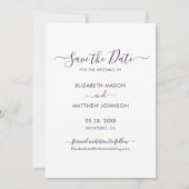 Save The Date Boissons gratuites Script Purple 3 Photo Collage M (Dos)