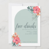 Save The Date Boissons gratuites Tropical Beach Wedding Photo (Devant)