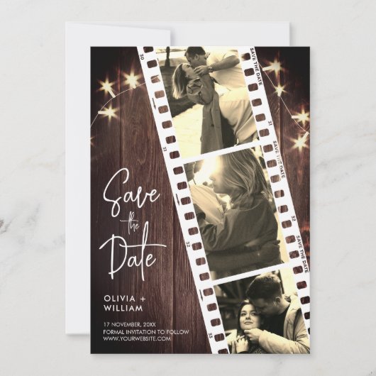 Save The Date Boite photo rustique tendance enregistrer l'invita (Devant)
