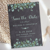 Save The Date Boîtier Rustique Mariage Eucalyptus Vert
