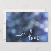 Save The Date Bokeh Bleu, Calligraphie Moderne pour Annonce de D (Dos)