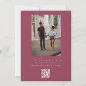 Save The Date Bold Burgundy Floral Photo Mariage (Dos)