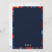 Save The Date Bold Red and Blue Floral (Dos)