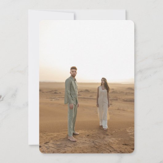 Save The Date Bold Retro Vibes Saguaro Mariage du désert du pays (Dos)