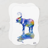 Save The Date Bonne aquarelle d'éléphant (Devant / Derrière)