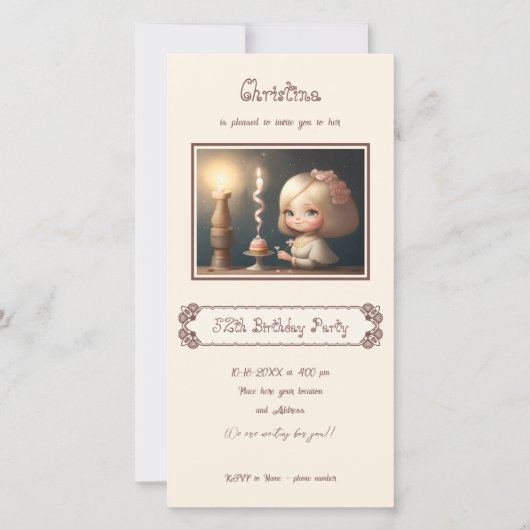 Save The Date Bonne fille anniversaire 01 (Devant)