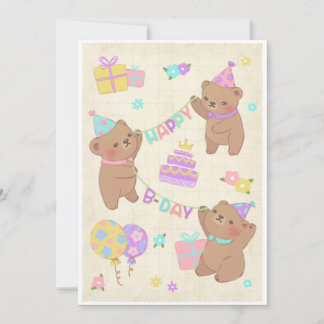 Save The Date Bonne illustration Nounours d'anniversaire