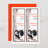 Save the Date Book Mark Favors Herfst Tree Initiaa Aankondigingskaart (Voorkant / Achterkant)