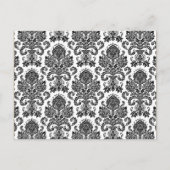 Save the Date Book Mark Favors Zwart Wit Damast Aankondigingskaart (Achterkant)