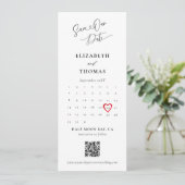 Save The Date Bookmark Calendar Heart Modern Calligraphy Wedding (Debout devant)