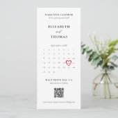Save The Date Bookmark Calendar Heart Photo Strip Modern Wedding (Debout devant)