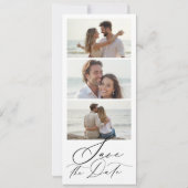 Save The Date Bookmark Calendar Heart Photo Strip Modern Wedding (Dos)