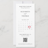 Save The Date Bookmark Calendar Heart Photo Strip Modern Wedding (Devant)