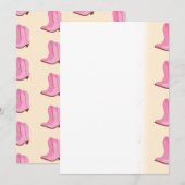 Save The Date Boots Cowboy Pink Country Texas Ranch (Devant / Derrière)