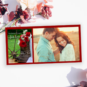 Save The Date Boots de cowboy Rose rustiques Mariage Sauvez la d