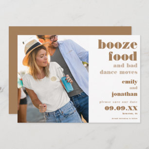 Save The Date Booze Alimentation Mauvaise Danse Déplace Photo Or