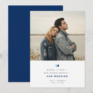 Save The Date Booze drôle Nourriture mauvaise Danse Déplace Mari