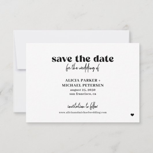 Save The Date Booze nourriture mauvaise danse bouge drôle mariag (Dos)