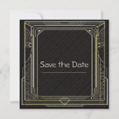 Save The Date Bordure Art Déco Enregistrer La Date (Devant)