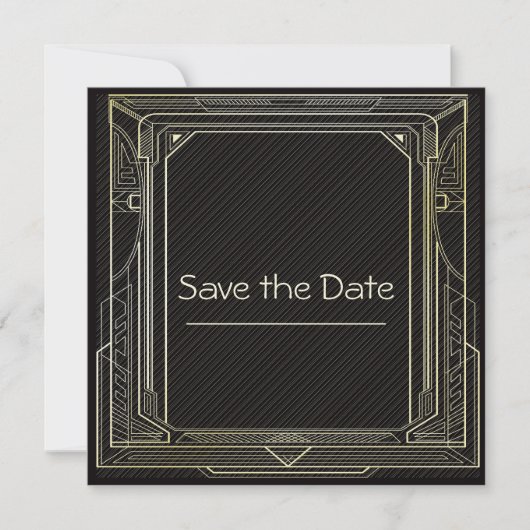 Save The Date Bordure Art Déco Enregistrer La Date (Devant)
