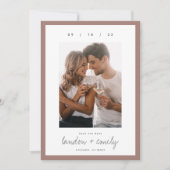 Save The Date Bordure classique | Photo verticale simple et élég (Devant)