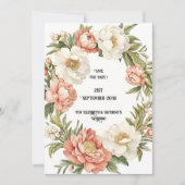 Save The Date Bordure de fleurs de pivoine  (Devant)
