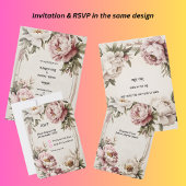 Save The Date Bordure de fleurs de pivoine 