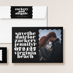 Save The Date Bordure en gras noir noir noir noir QR Code photo
