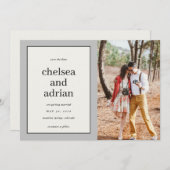 Save The Date Bordure neutre Photo simple Enregistrer la date (Devant / Derrière)