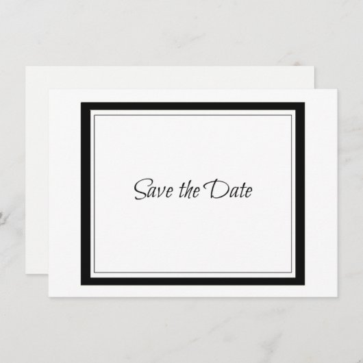 Save The Date Bordure noire classique Enregistrer la date (Devant / Derrière)
