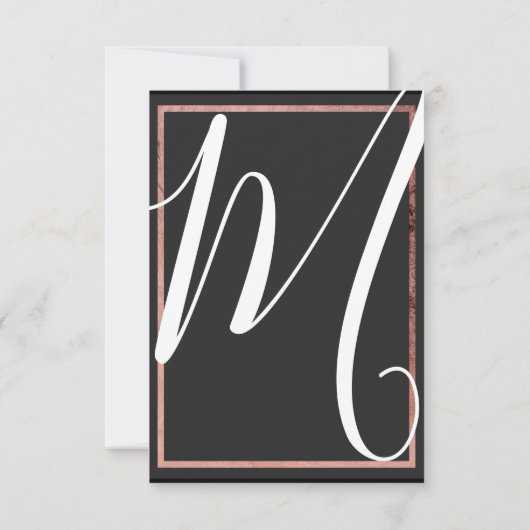 Save The Date Bordure rose Gold Outline Mariage noir simple (Dos)
