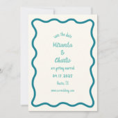 Save The Date Bordure Whimsical Minimal Wavy manuscrite simple (Devant)