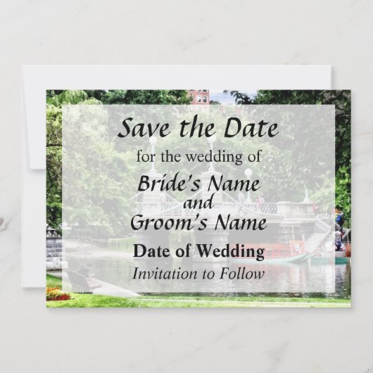 Save The Date Boston MA - Boston Public Garden Bridge (Devant)
