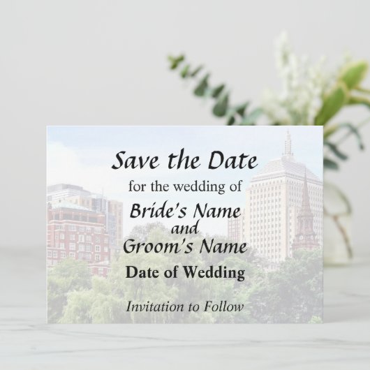 Save The Date Boston MA - Vue depuis Boston Public Garden (Debout devant)
